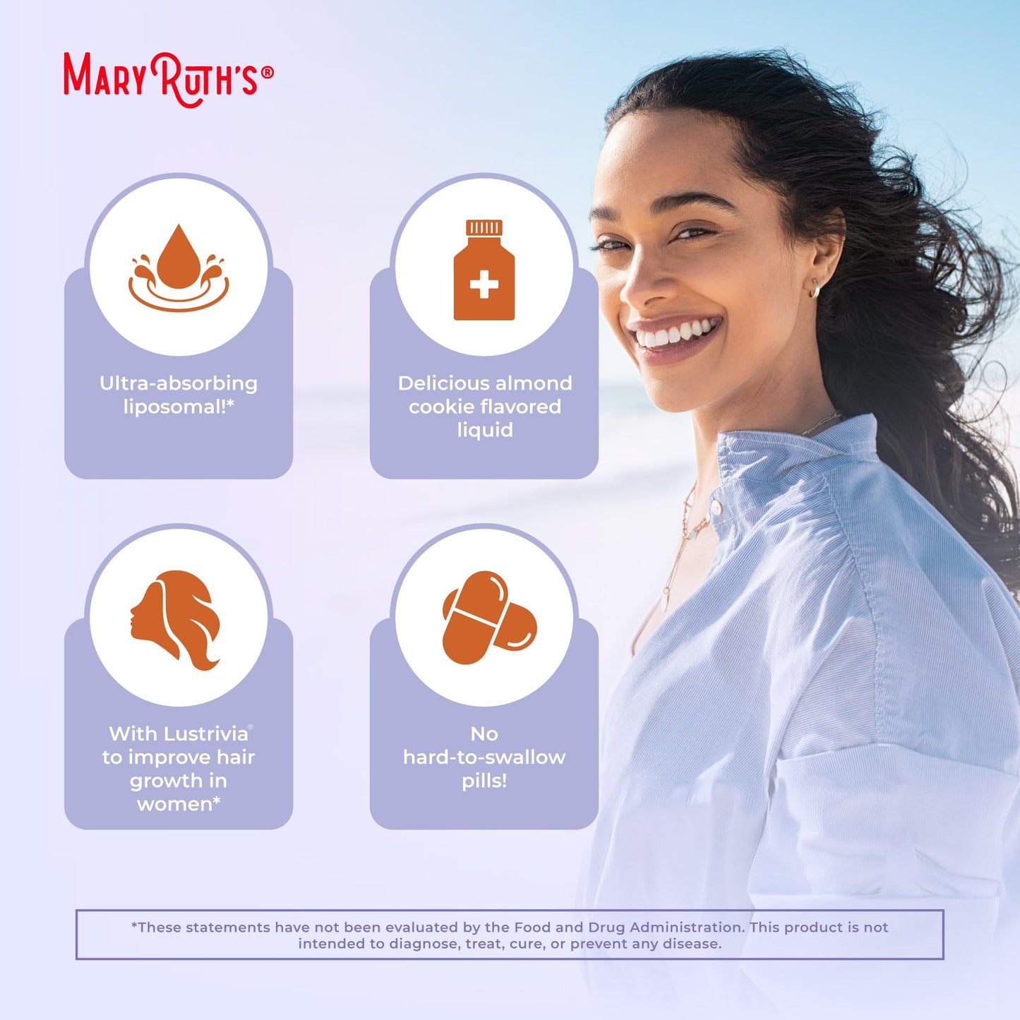 MaryRuth Organics Sea Moss Liposomal (Limeade) & Hair Growth MAX (Almond Cookie) | Clean Label Project Verified® | Vitamins for Energy, Immunity, & Beauty | Vegan, Gluten-Free, Non-GMO
