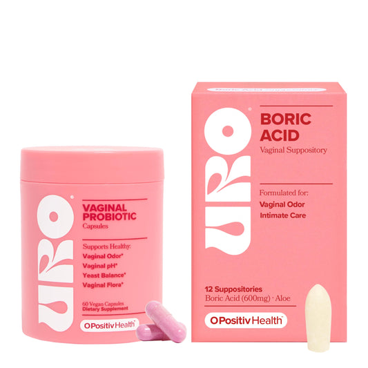 O Positiv URO Vaginal Probiotic and URO Boric Acid Vaginal Suppository Bundle