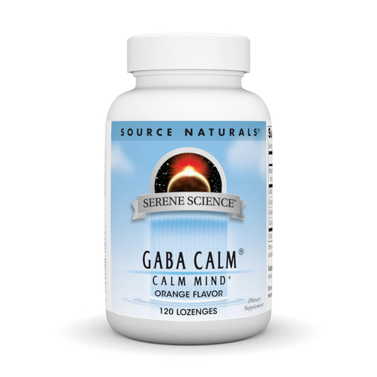 Pre-Order | Arrives in 5–10 Days – Source Naturals Serene Science, GABA Calm - Supports A Calming Mood, Quick Dissolving Orange Flavor* - 120 Lozenges