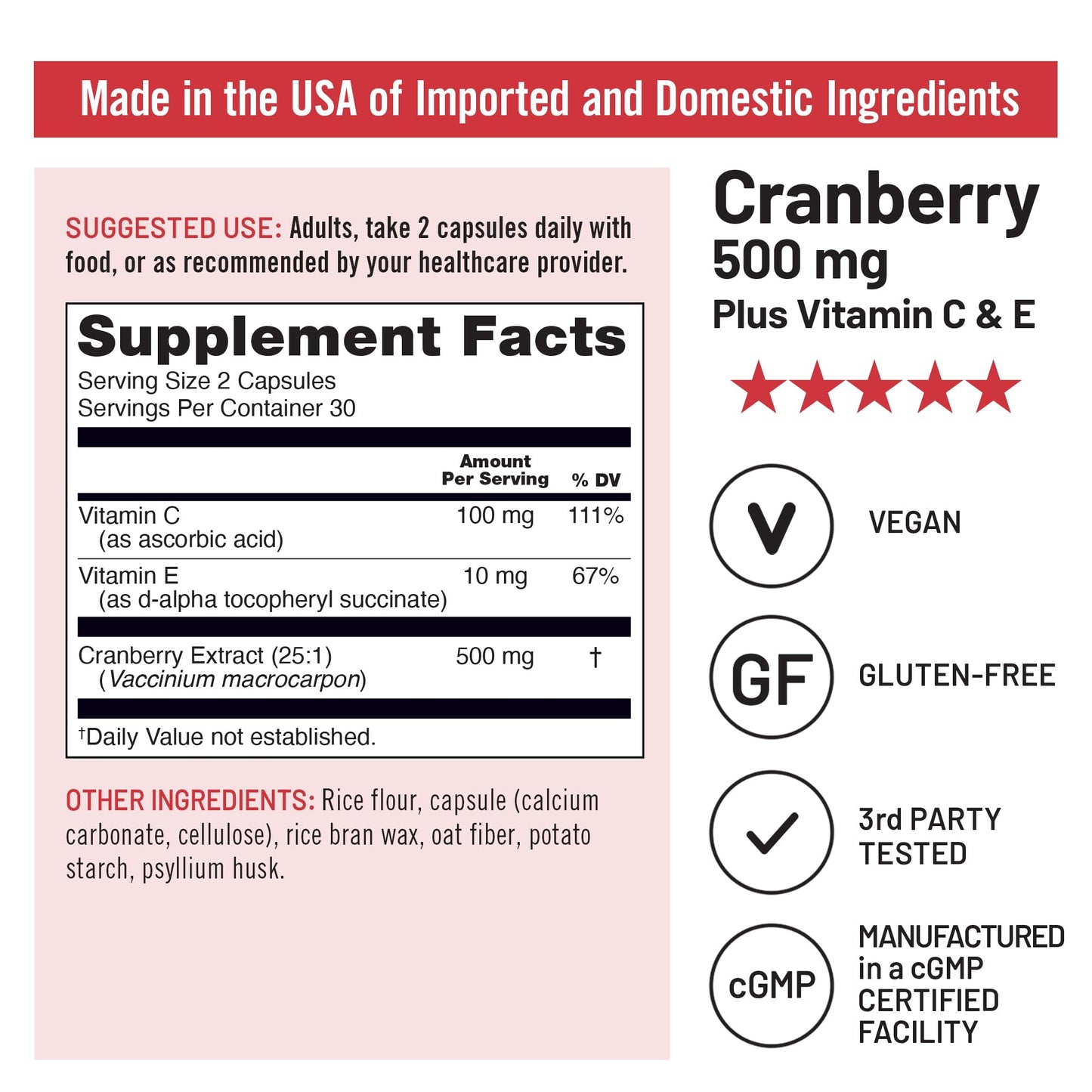 NatureWise Cranberry Pills for Women - Extract Equal to 12,500mg* Cranberry Supplement + Vitamin C & E - Cleansing Urinary Tract & Bladder - Vegan, Non-GMO, Sugar-Free - 60 Capsules[1-Month Supply]
