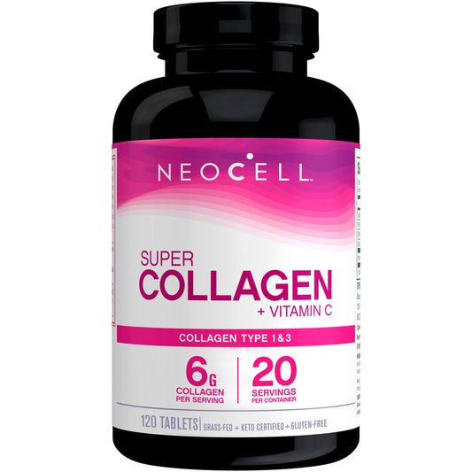 NeoCell Super Collagen Plus Vitamin C, Skin, Hair and Nails Supplement, Includes Antioxidants, Tablet, 120 Count, 1 Bottle