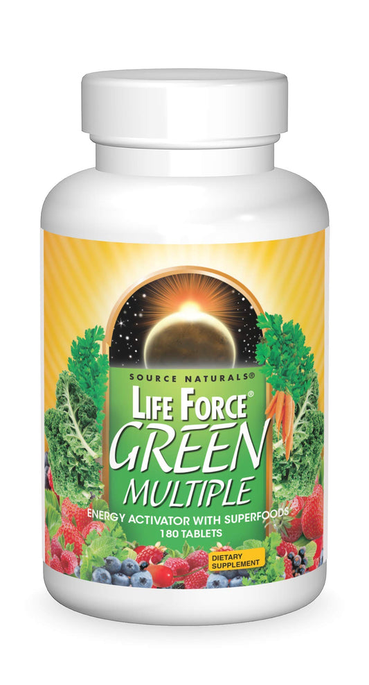 Pre-Order | Arrives in 5–10 Days – Source Naturals Life Force Green Multiple, Energy Activator with Superfoods* -180 Tablets