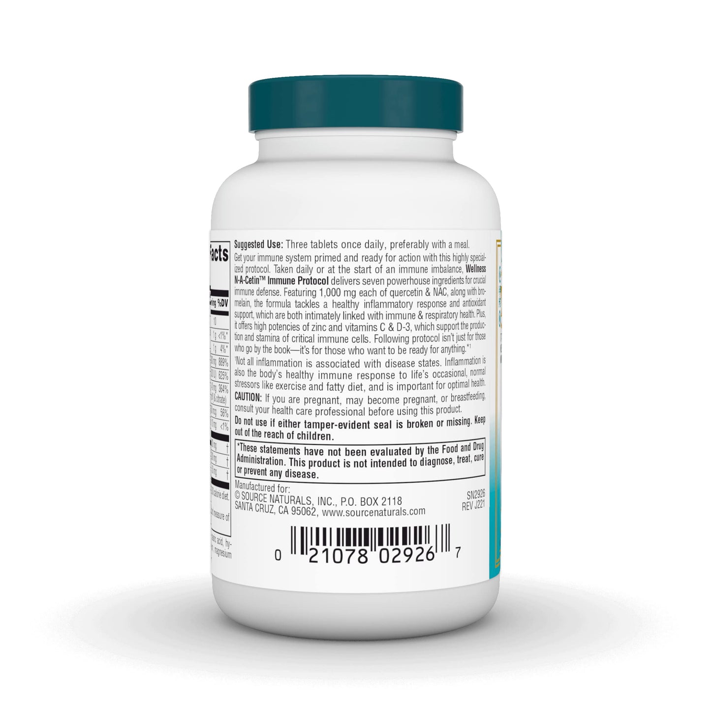 Source Naturals Wellness N-A-Cetin Immune Protocol, Crucial Immune Defense* - 30 Tablets