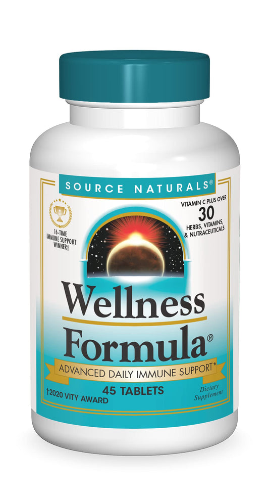 Pre-Order | Arrives in 5–10 Days – Source Naturals Wellness Formula Bio-Aligned Vitamins & Herbal Defense - Immune System Support Supplement & Immunity Booster - 45 Tablets