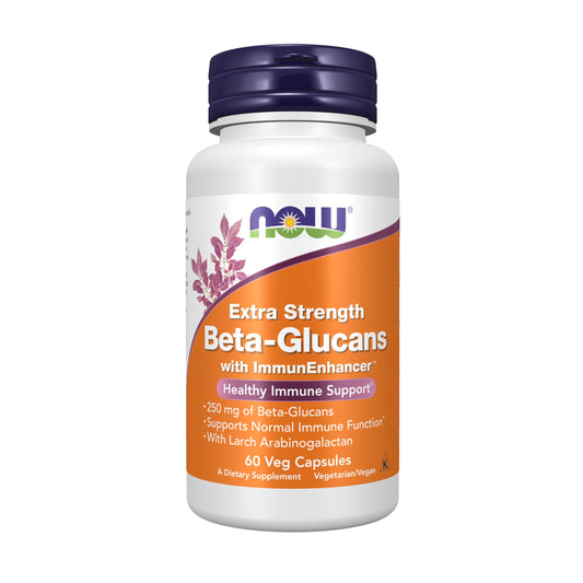 Pre-Order | Arrives in 5–10 Days – NOW Foods Supplements, Beta-Glucans with ImmunEnhancer™ with Larch Arabinogalactan, Extra Strength, 60 Veg Capsules