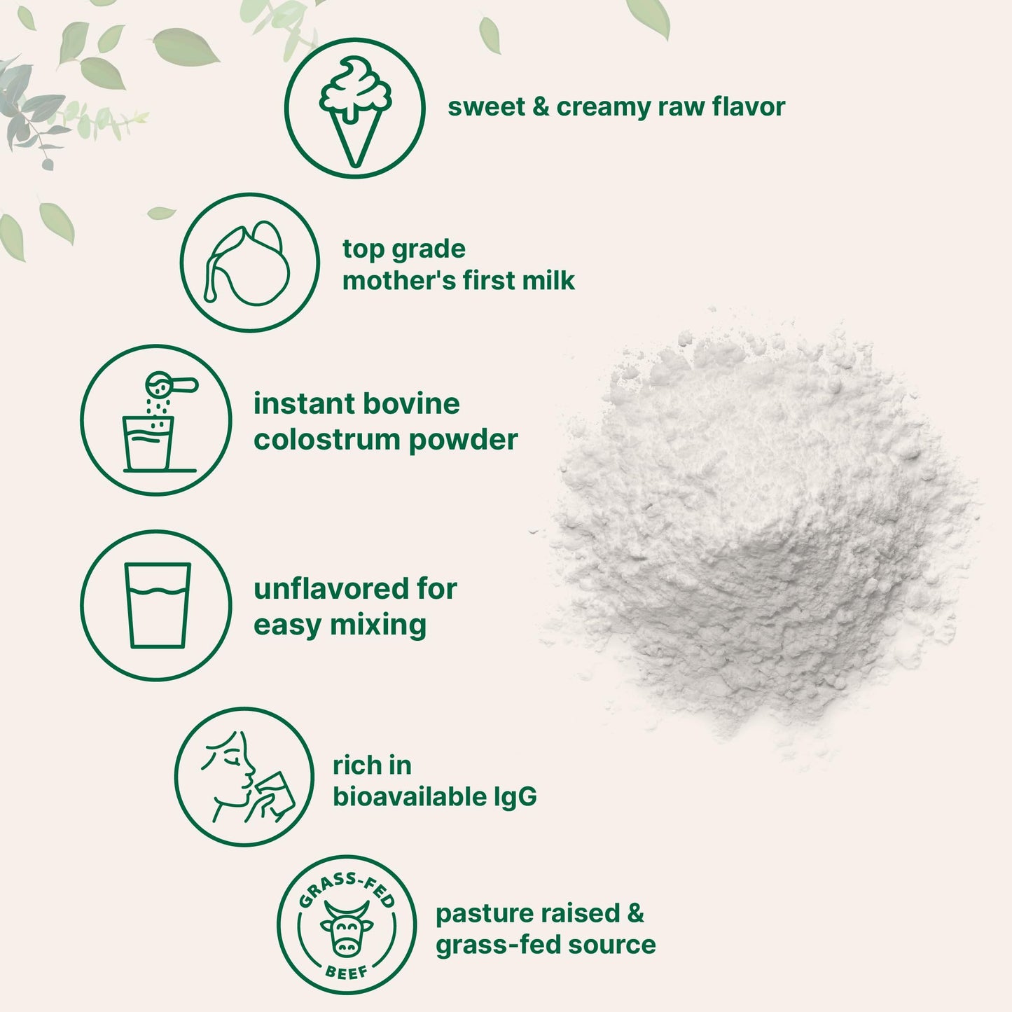 Instant Freeze-Dried Bovine Colostrum Powder, 8oz (227 Servings) | Premium Mother’s First Milk | Natural IgG & IgA | Grass-Fed Source | Immune Support & Gut Health Superfood | Unflavored, Non-GMO, Gluten Free