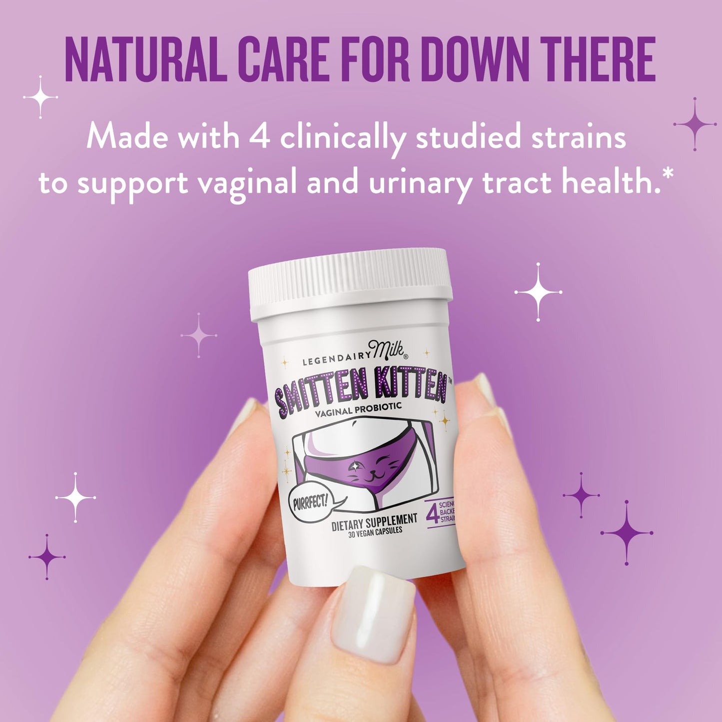 Legendairy Milk Smitten Kitten™ - Vaginal Probiotics for Women - Clinically-Studied Probiotics Lactobacillus Reuteri for Women's Vaginal Health - Supports pH Balance, Flora & Urinary Tract Wellness
