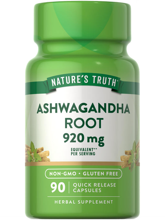 Nature's Truth Ashwagandha Supplement Capsules | 920 mg | 90 Count | Non-GMO & Gluten Free