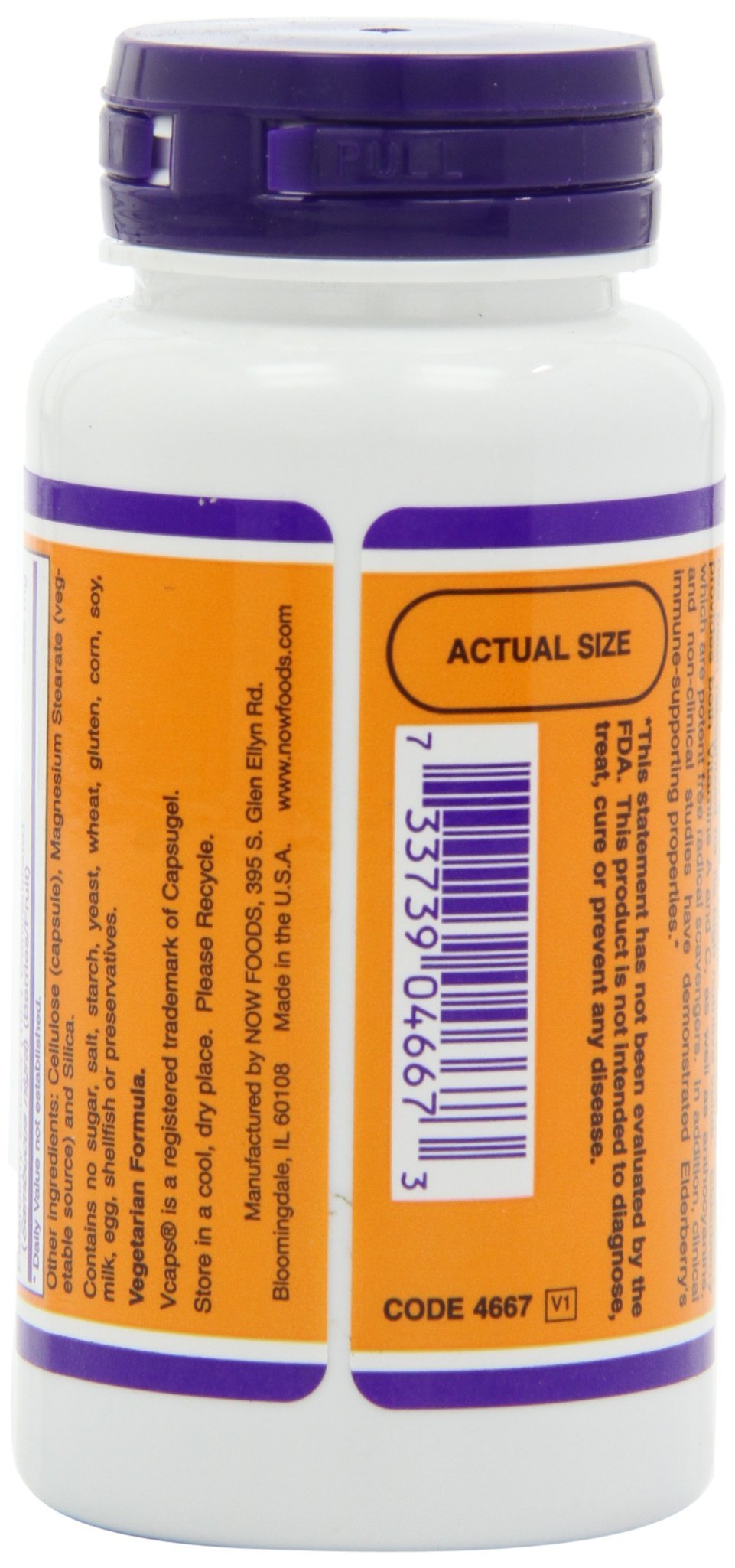 Now Foods Elderberry 500 Milligrams, 60 Veg Capsules (Pack of 2)