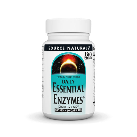 Pre-Order | Arrives in 5–10 Days – Source Naturals Essential Enzymes 500mg Bio-Aligned Multiple Enzyme Supplement Herbal Defense for Digestion, Gas, Constipation & Bloating Relief - Supports A Strong Immune System - 60 Capsules