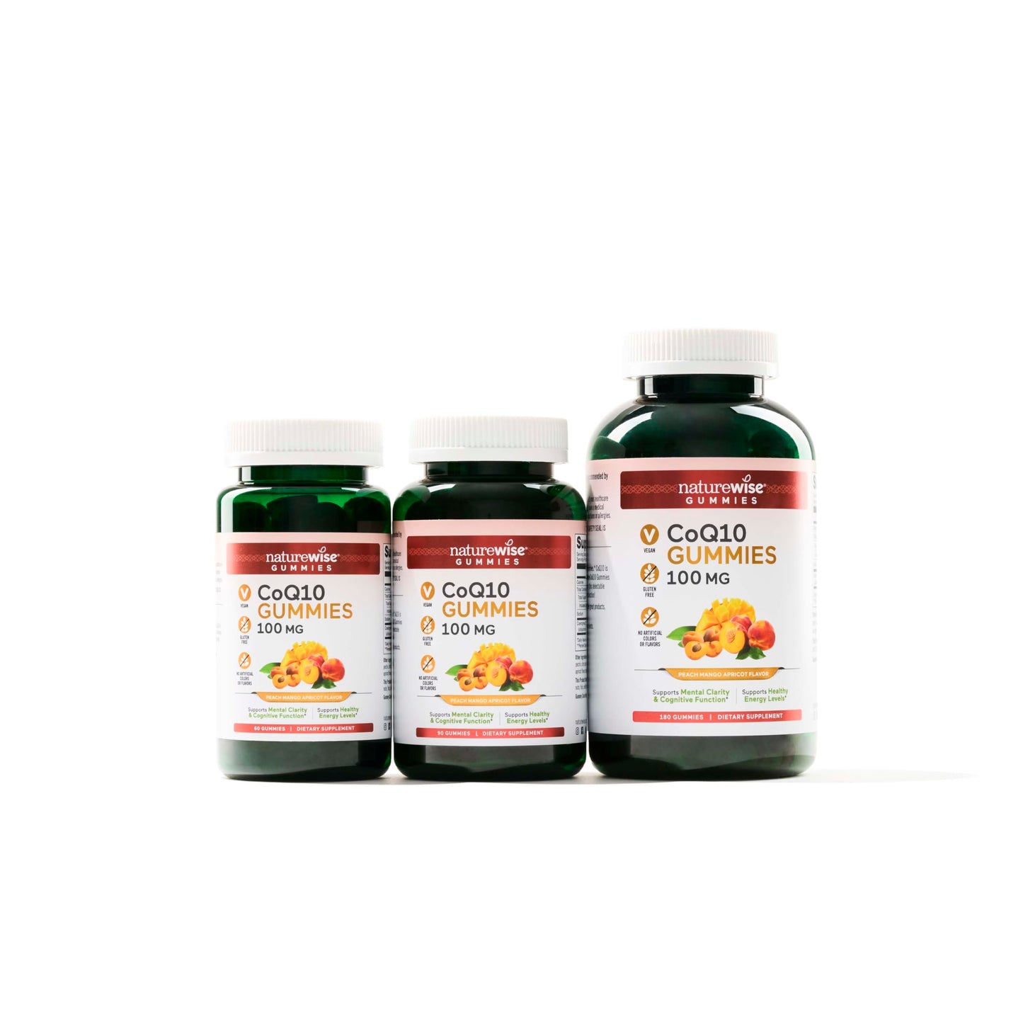 NatureWise CoQ10 Gummies 100mg - Peach Mango Flavor - Supplement for Heart Health & Antioxidant Activity - Pectin-Based, Vegan, Soy and Gluten Free, Non-GMO - 60 Count[1-Month Supply]