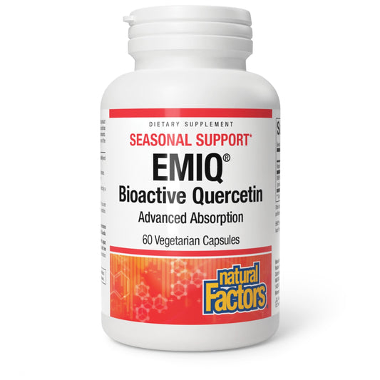 Natural Factors Bioactive Quercetin EMIQ 50 mg with Vitamin C, Supports Sinus, Heart and Immune Health, 60 Capsules