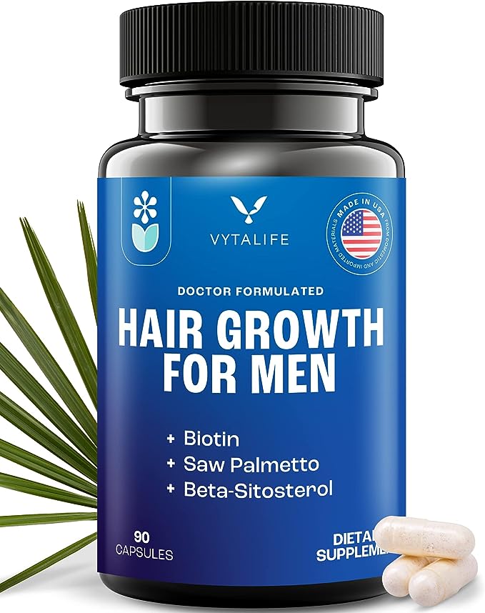 Hair Growth for Men - Hair Vitamins for Men, Hair Growth Vitamins for Men - Hair Supplements for Hair Growth Men - Biotin for Men, Hair Growth Men, Hair Regrowth for Men - Mens Hair Growth Products
