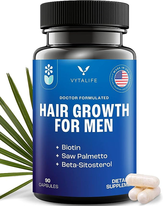 Hair Growth for Men - Hair Vitamins for Men, Hair Growth Vitamins for Men - Hair Supplements for Hair Growth Men - Biotin for Men, Hair Growth Men, Hair Regrowth for Men - Mens Hair Growth Products