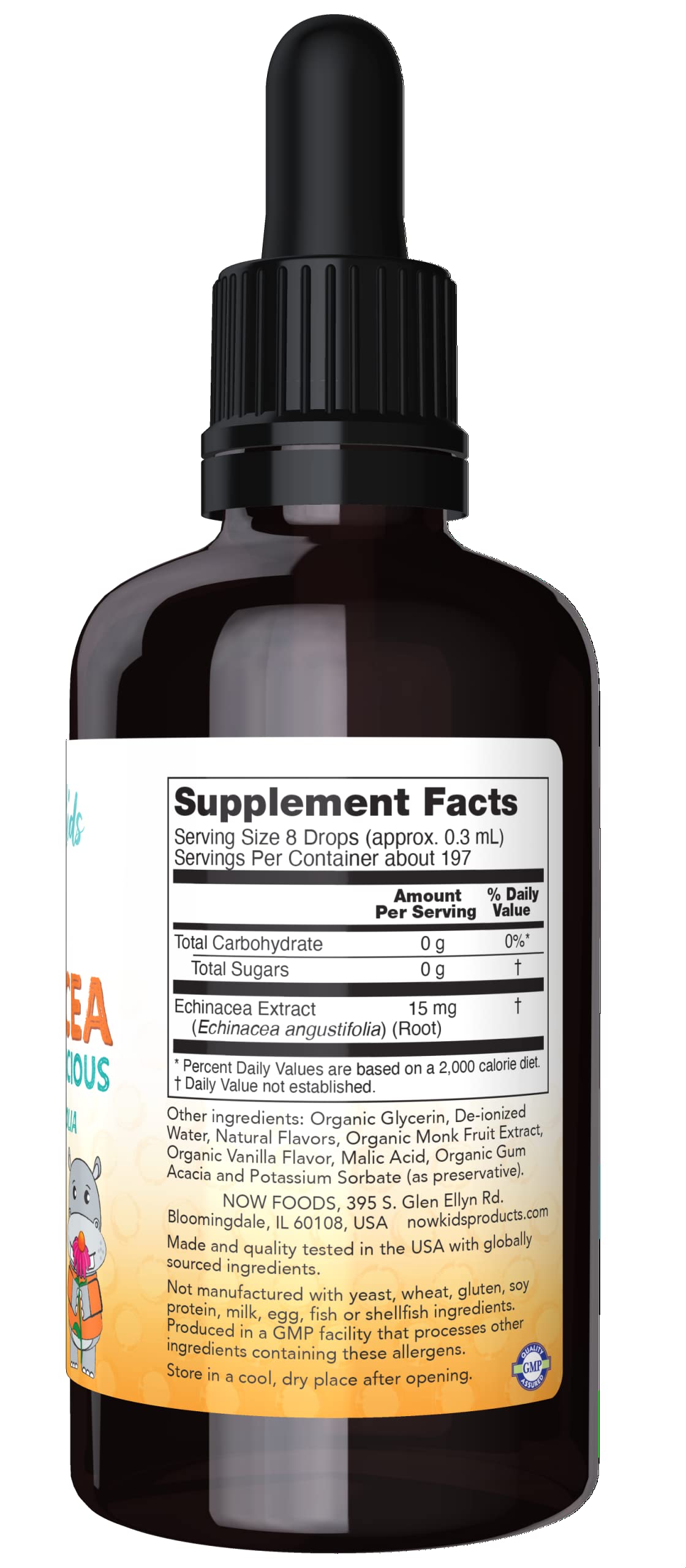NOW Foods Supplements, Kids Liquid Echinacea with Dropper, Immune System Support, Formulated for Kids, 2 Fl Ounce, packaging may vary