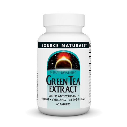 Pre-Order | Arrives in 5–10 Days – Source Naturals Green Tea Extract 500 mg Super Antioxidant* - 60 Tablets