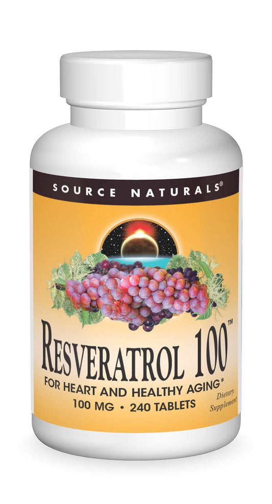 Pre-Order | Arrives in 5–10 Days – Source Naturals Resveratrol 100, for Heart and Healthy Aging* -100mg 240 Tablets
