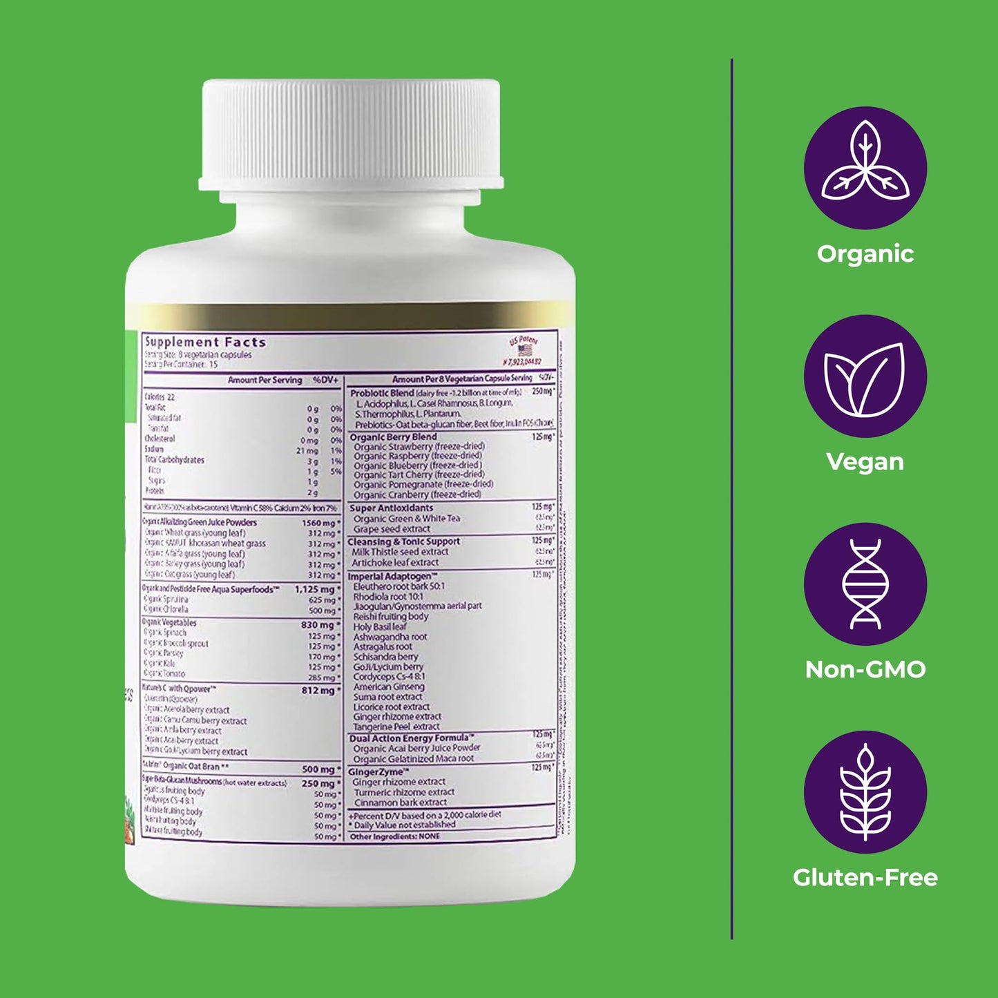 Paradise Herbs, ORAC Energy, Superfood Capsules, Includes Over 42 Organic & Wild-Crafted Ingredients, Probiotics & Enzymes, 120
