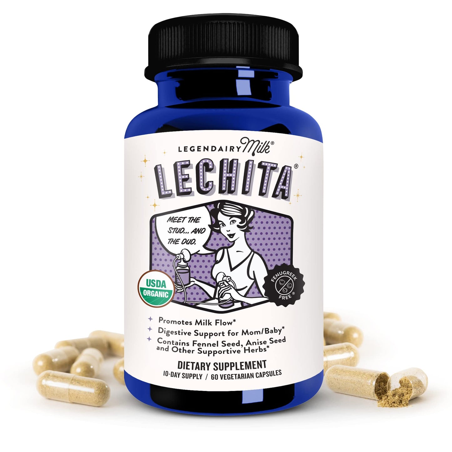 Legendairy Milk Cash Cow + Lechita - Lactation Supplement to Support Supply and Improve Milk Flow - Made with Moringa, Alfalfa, Fennel, Anise, and Goat's Rue