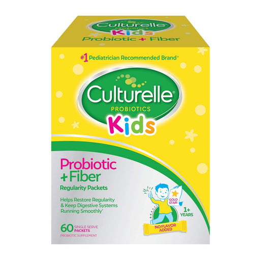 Pre-Order | Arrives in 5–10 Days – Culturelle Kids Probiotic + Fiber Packets (Ages 1+) - 60 Count - Digestive Health & Immune Support - Helps Restore Regularity