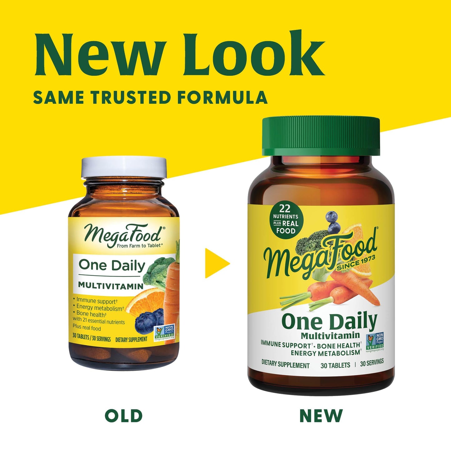 Pre-Order | Arrives in 5–10 Days – MegaFood One Daily Multivitamin - Multivitamin for Women and Men - with Real Food - Immune Support Supplement - Vitamin C & Vitamin B - Bone Health - Energy Metabolism - Vegetarian, Non-GMO - 30 Tabs