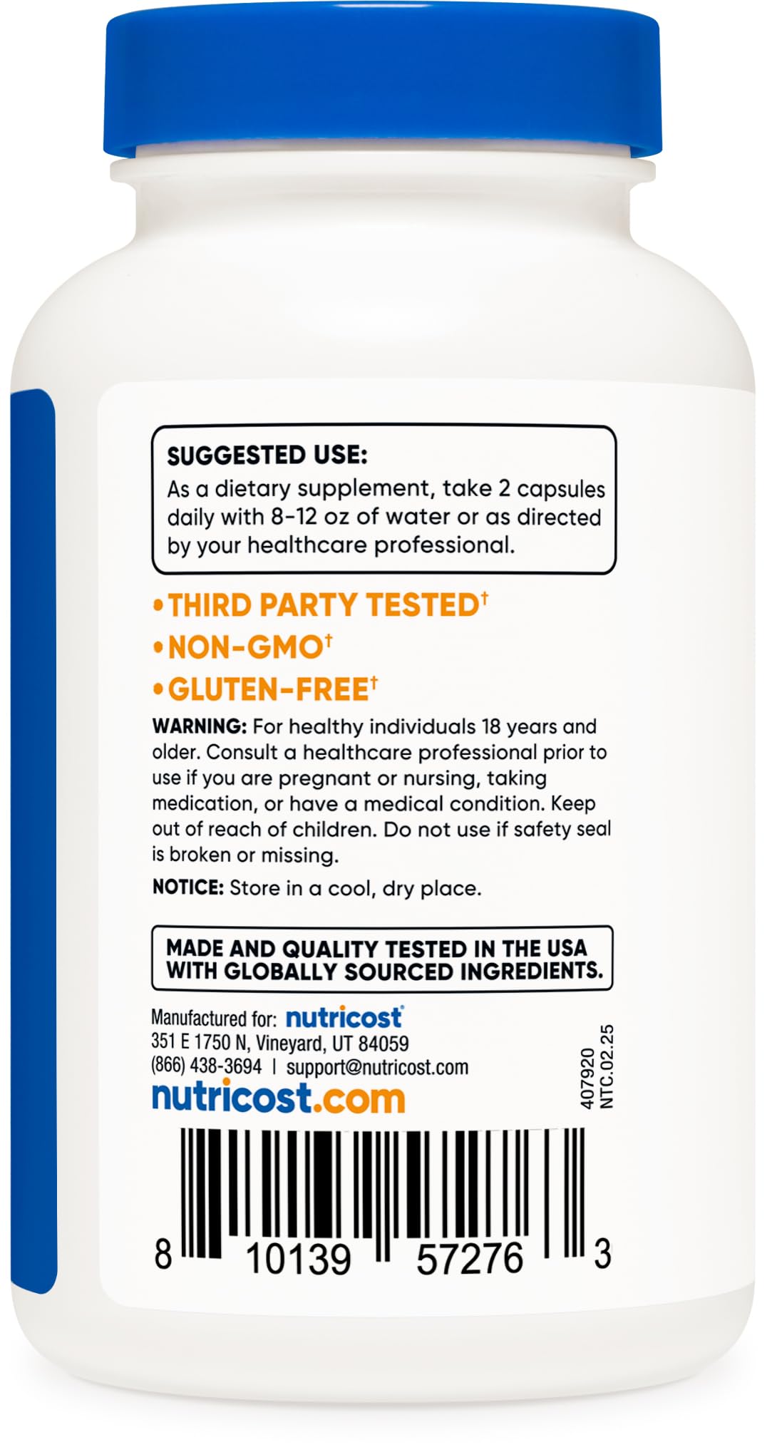 Nutricost Tribulus Terrestris Extract 1500mg, 120 Capsules - 60 Servings (750mg Per Cap), Non GMO & Gluten Free