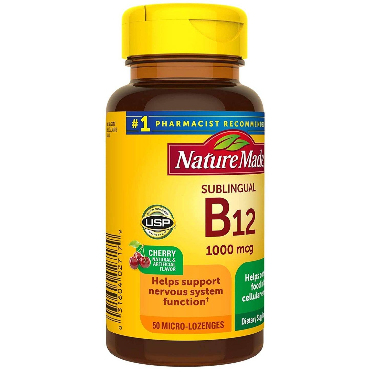 Nature Made B-12 1000 mcg Micro-Lozenges Cherry Flavor 50 ea (Pack of 2)