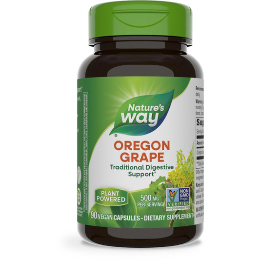 Nature's Way Oregon Grape, Traditional Digestion Remedy* Supplement, 90 Vegan Capsules