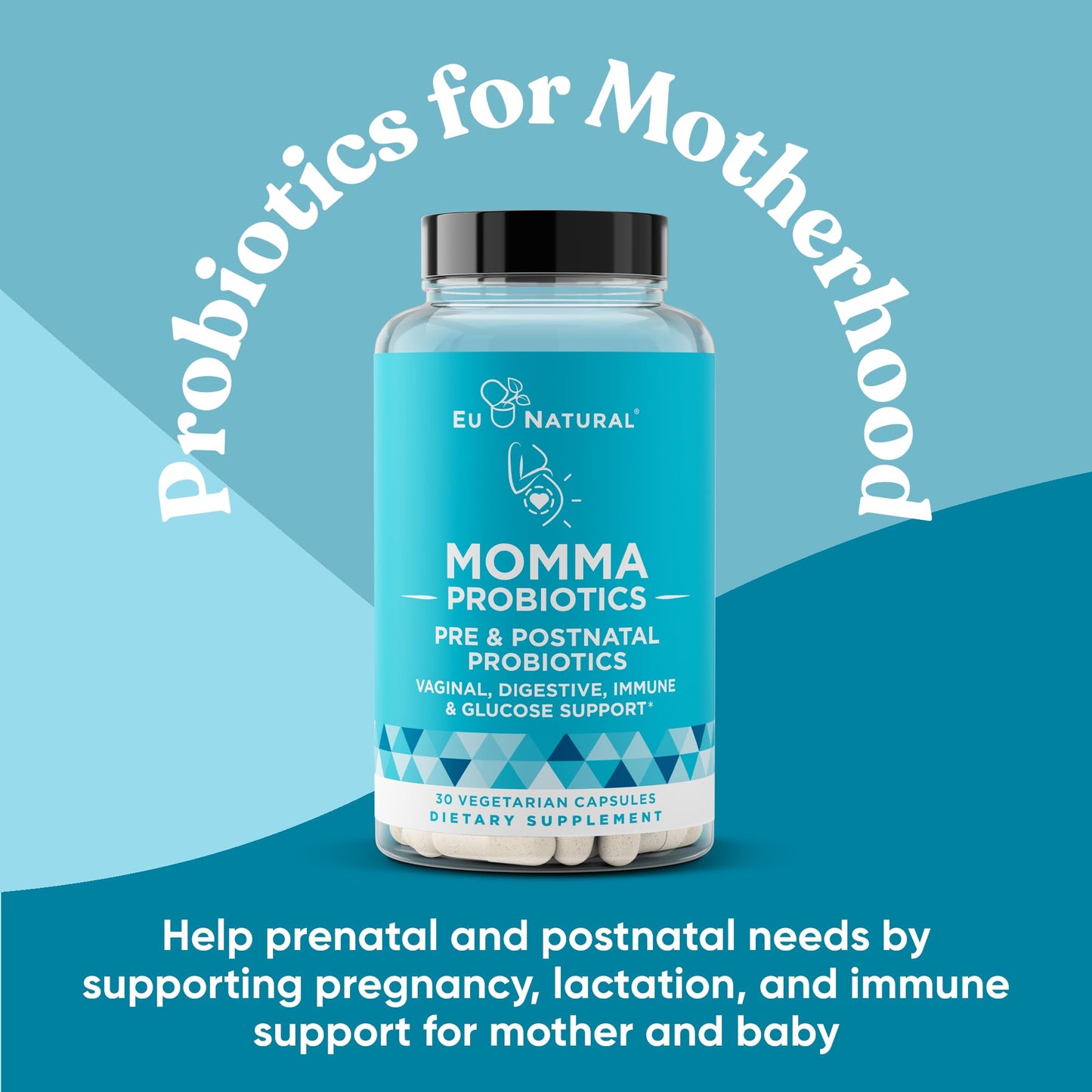 Momma Prenatal Probiotics Mom & Baby – Gut and Digestive Postpartum, Nursing, Morning Sickness Pregnancy Relief – 18 Clinically Proven Strains, 14 Billion CFU, Prebiotic – 30 Mini Vegan Capsules