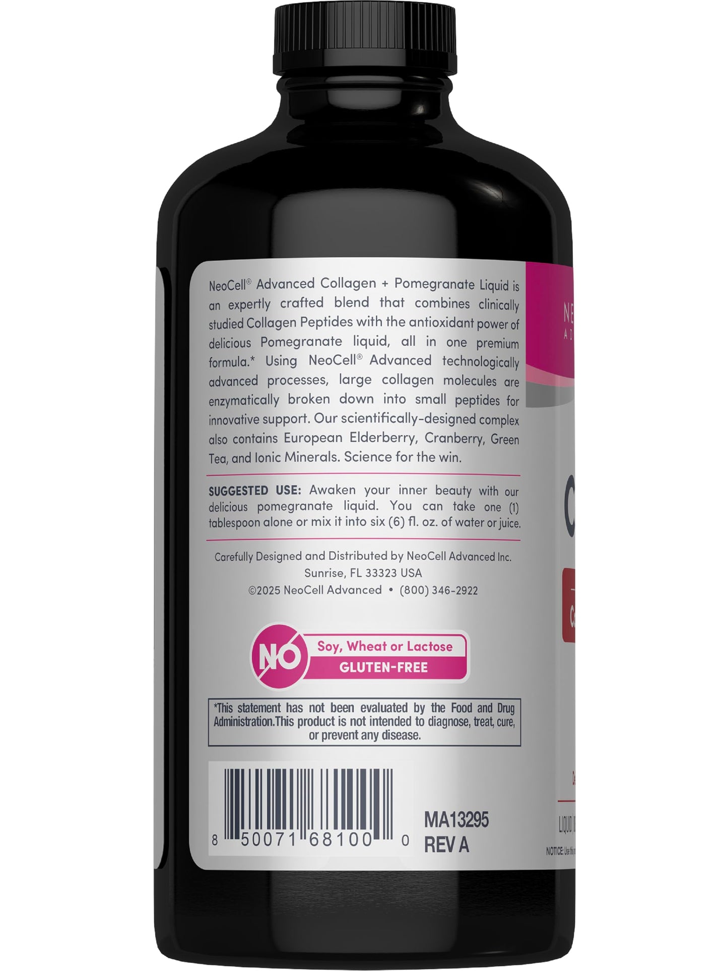 NeoCell Advanced Liquid Collagen Skin, Hair, Nails | 4000 mg | Pomegranate and Fruit Juice Concentrates | for Women and Men | 16 fl oz