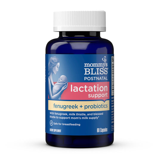 Mommy's Bliss Postnatal Lactation Support Supplement with Probiotics: Support Breastfeeding Milk Supply with Fenugreek, Blessed & Milk Thistle, Postpartum Immune Health While Nursing (60 Servings)