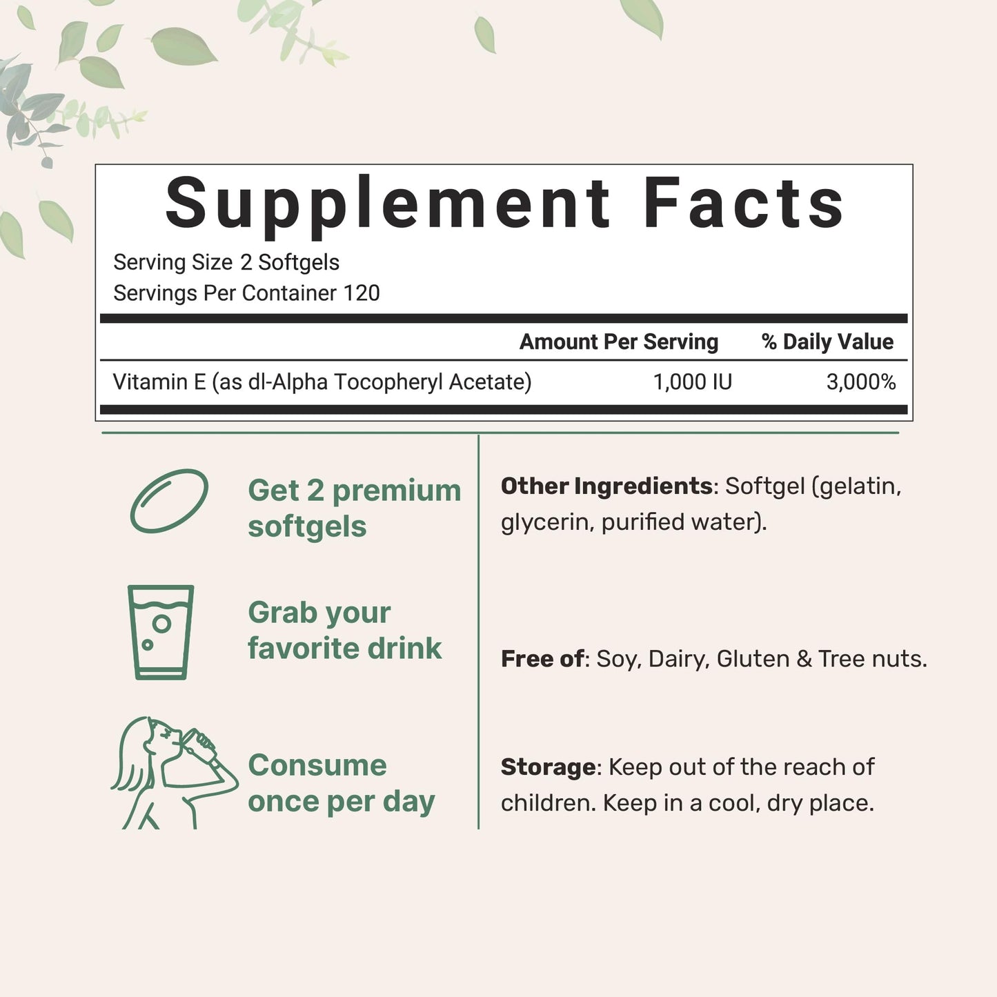 Micro Ingredients Vitamin E 1000 IU, 240 Softgels | Pure Vitamin E Oil Pills | Antioxidant Supplements for Skin, Face, & Immune Health | Non-GMO, Gluten Free