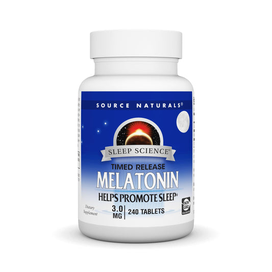 Pre-Order | Arrives in 5–10 Days – Source Naturals Time Released Melatonin 3 mg - 240 Time Release Tablets