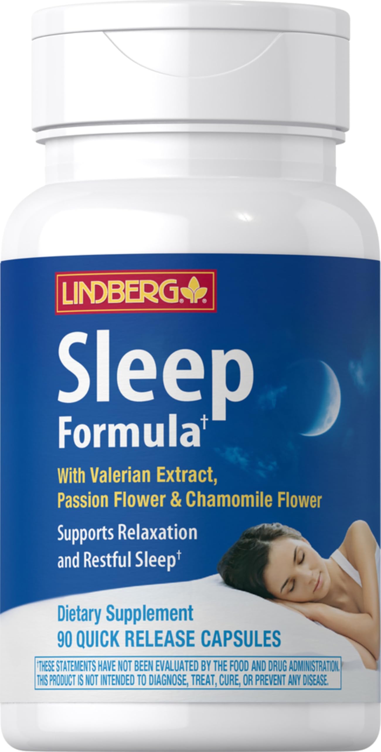 Lindberg Valerian Root Extract Complex | 90 Capsules | with Passion Flower and Chamomile Flower | Non-GMO, Gluten Free Supplement