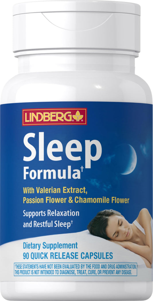 Lindberg Valerian Root Extract Complex | 90 Capsules | with Passion Flower and Chamomile Flower | Non-GMO, Gluten Free Supplement