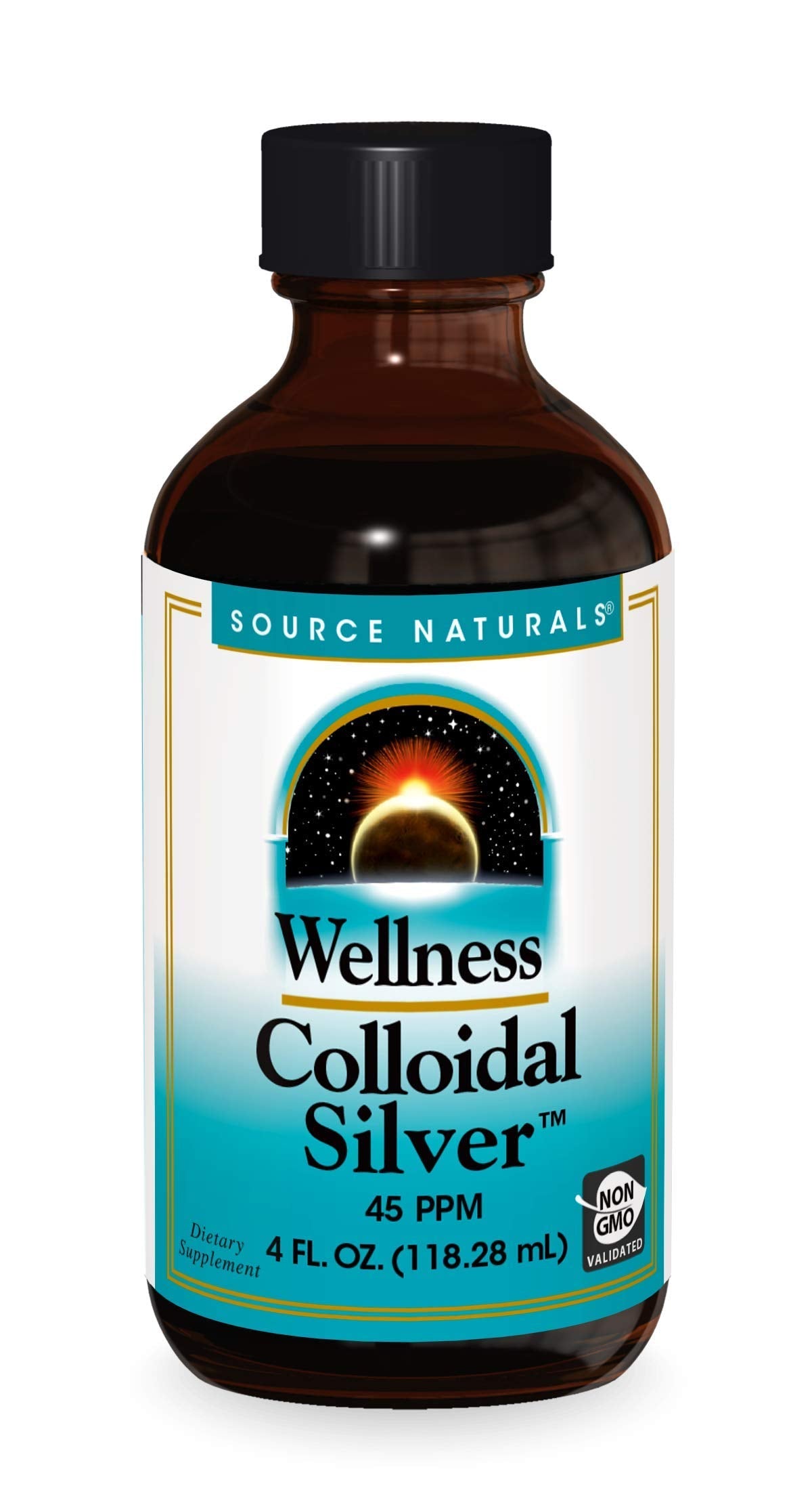 Source Naturals Wellness Colloidal Silver 45 ppm, Supports Physical Well Being* - 4 Fluid oz