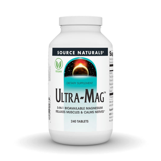 Pre-Order | Arrives in 5–10 Days – Source Naturals Ultra-Mag High-Efficiency Magnesium Complex - Maintains Muscle & Nerve Function - 240 Tablets