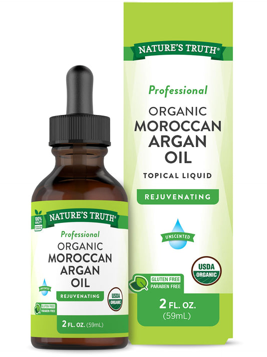 Nature's Truth Moroccan Argan Oil | 2 fl oz | USDA Organic | for Hair, Skin, and Nails | Paraben & Gluten Free