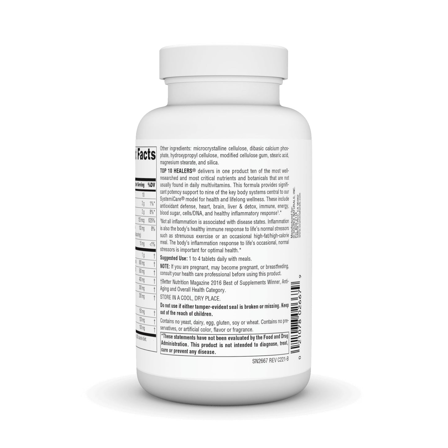 Source Naturals Top 10 Healers, Power Nutrition for Wellness* Supplement - 120 Tablets