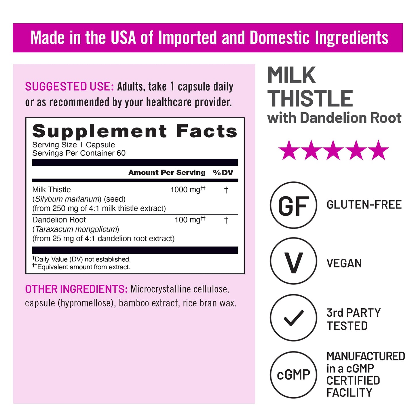 NatureWise Milk Thistle with Dandelion Root - Silymarin - Antioxidant Liver & Kidney Health Support Supplement - Vegan, Non-GMO, Gluten Free - 60 Count[60-Day Supply]