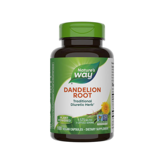 Nature's Way Dandelion Root, Traditional Diuretic Herb*, Traditionally used to Soothe Digestive Upset*, Vegan, 100 Capsules