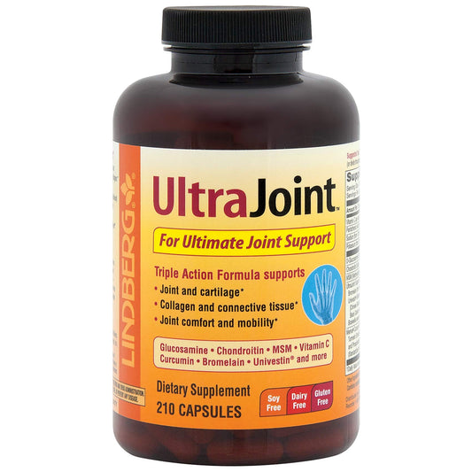 Lindberg Joint Support Supplement for Men and Women | 210 Capsules | with Turmeric, MSM, Glucosamine, Chondroitin, Boswellia Extract | Triple Action Complex Blend | Non-GMO, Gluten Free