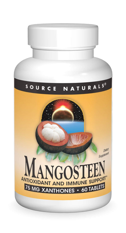Pre-Order | Arrives in 5–10 Days – Source Naturals Mangosteen, Antioxidant and Immune Support*, 75 mg Xanthones - 60 Tablets