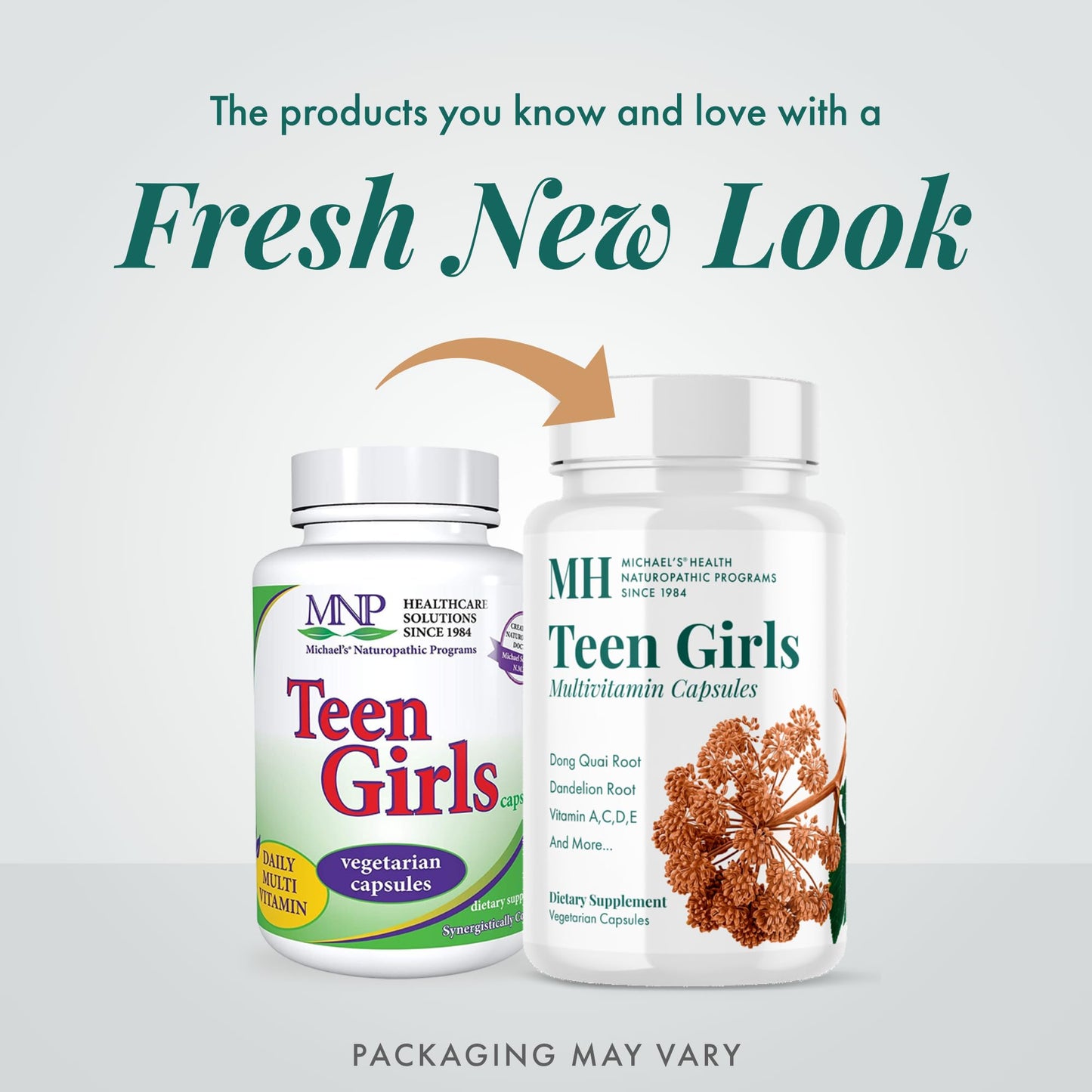 MICHAEL'S Health Naturopathic Programs Teen Girls Multivitamin - 120 Vegetarian Capsules - Nutrients for Healthy Growth & Development - Kosher - 60 Servings