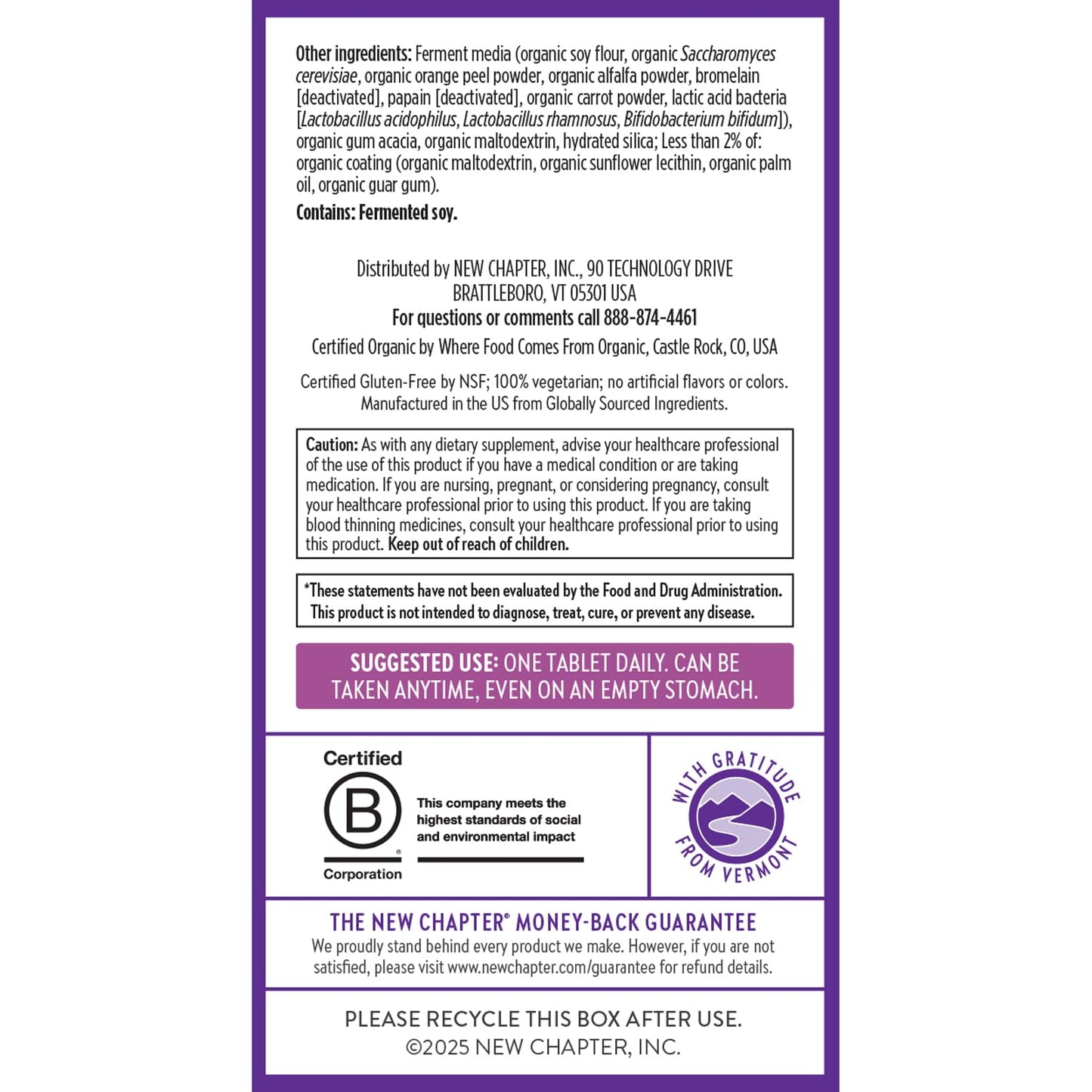 New Chapter Women's Multivitamin 40 plus for Energy, Healthy Aging + Immune Support with 20+ Nutrients -- Every Woman's One Daily 40+, Gentle on the Stomach, 72 Count