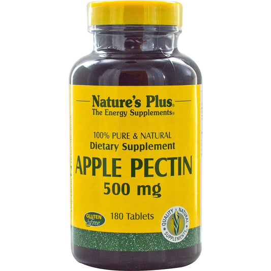 NaturesPlus Apple Pectin - 500 mg, 180 Tablets - Natural Fiber Supplement - Vegetarian, Gluten Free - 180 Servings