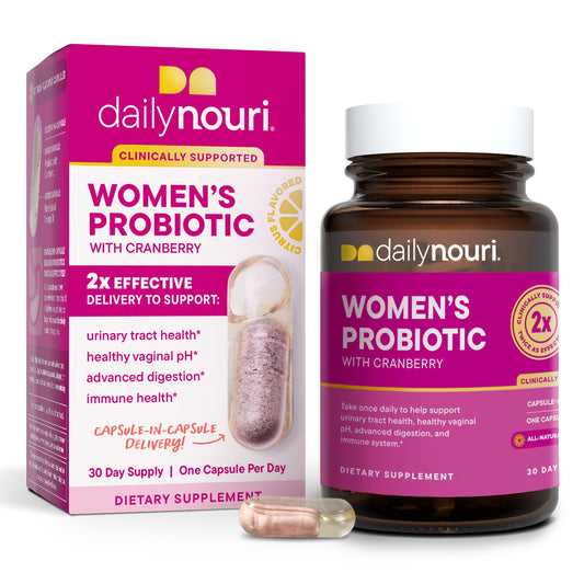 Pre-Order | Arrives in 5–10 Days – Daily Nouri Women’s Probiotic | Vaginal, Digestive, Immune Health & UTI Support | Whole Cranberry & Vegan Ahiflower Omega Oil | 30-Day Supply