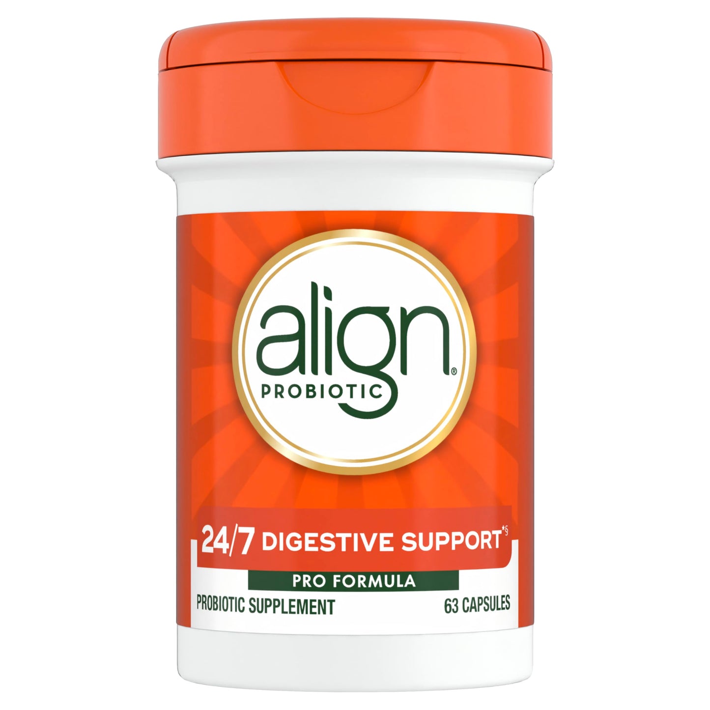 Pre-Order | Arrives in 5–10 Days – Align Probiotic, Pro Formula, Probiotics for Women and Men, Daily Probiotic Supplement, Helps Soothe Occasional Bloating & Gas*, #1 Doctor Recommended Brand‡, 63 Capsules (Packaging May Vary)