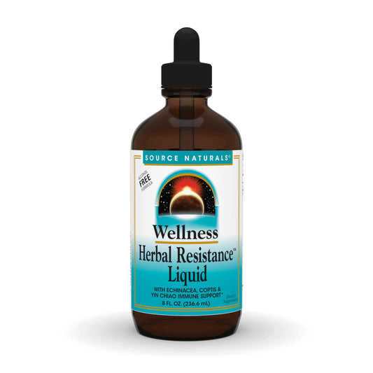 Pre-Order | Arrives in 5–10 Days – Source Naturals Wellness Herbal Resistance Liquid - Immune System Support with Echinacea, Coptis & Yin Chiao - 8 Fluid oz