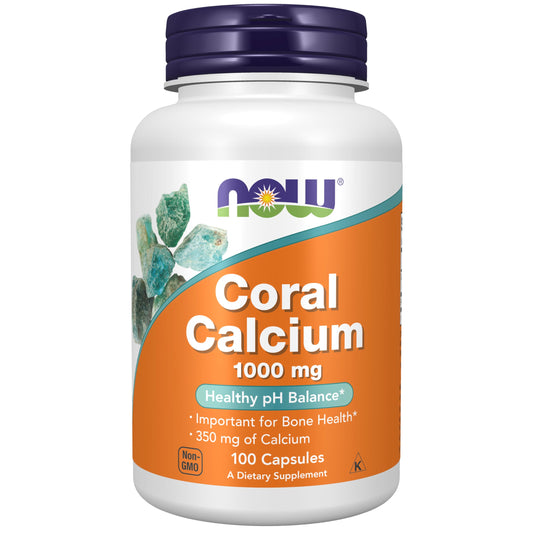 Pre-Order | Arrives in 5–10 Days – NOW Supplements, Coral Calcium 1,000 mg, Bone Health*, Healthy pH Balance*, 100 Veg Capsules